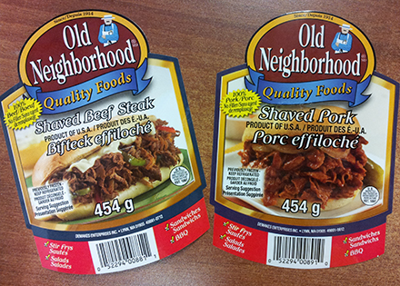 Old Neighborhood Shaved Meats Canada Labels
