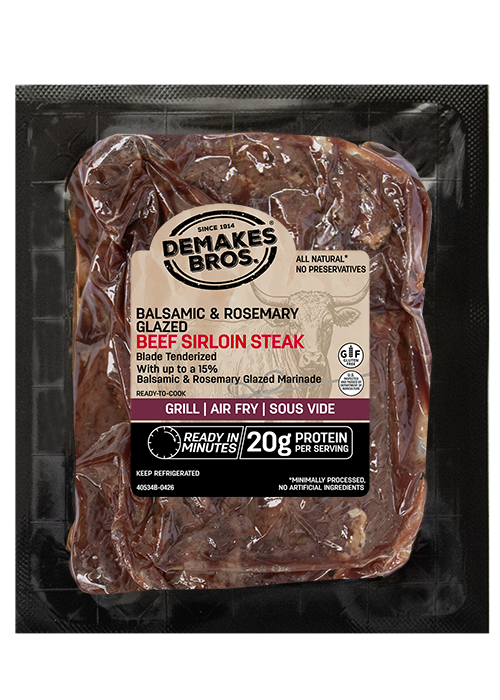 Demakes Brothers-Balsamic-and-Rosemary-Glazed-Marinated-Beef-Sirloin-Steak Package Front