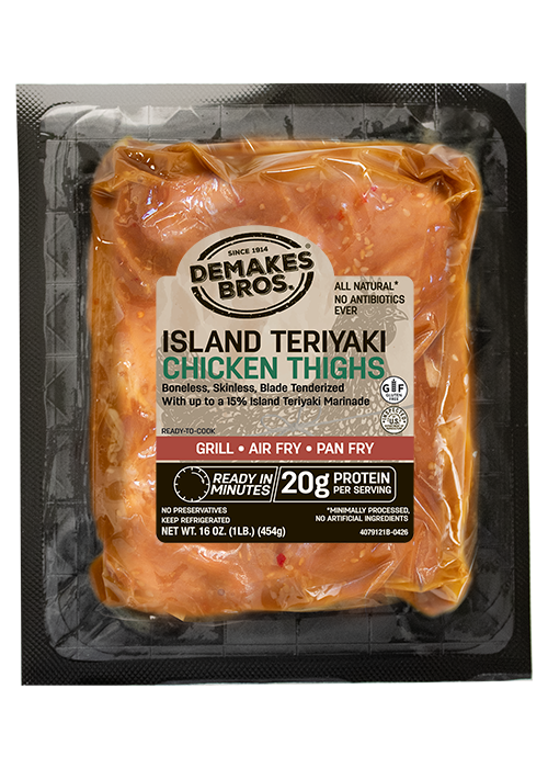 DB-Island-Teriyaki-Marinated Chicken-Thighs-1lb front package